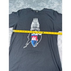 Anvil Lightweight Graphic Tee Black Mens Size Medium Cambodian Temple Design