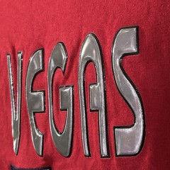 LAS VEGAS Nevada T-Shirt 2XL Red American Flag Puff Print Sewn USA
