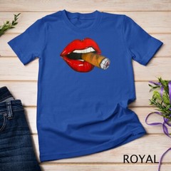Sexy Women Smoke Cuban Cigar Lit Red Lips Smoking Cigar T-Shirt Unisex T-shirt