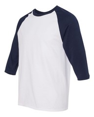 Gildan Adult Heavy Cotton Three-Quarter Raglan Sleeve Stylish Plain T Shirt M