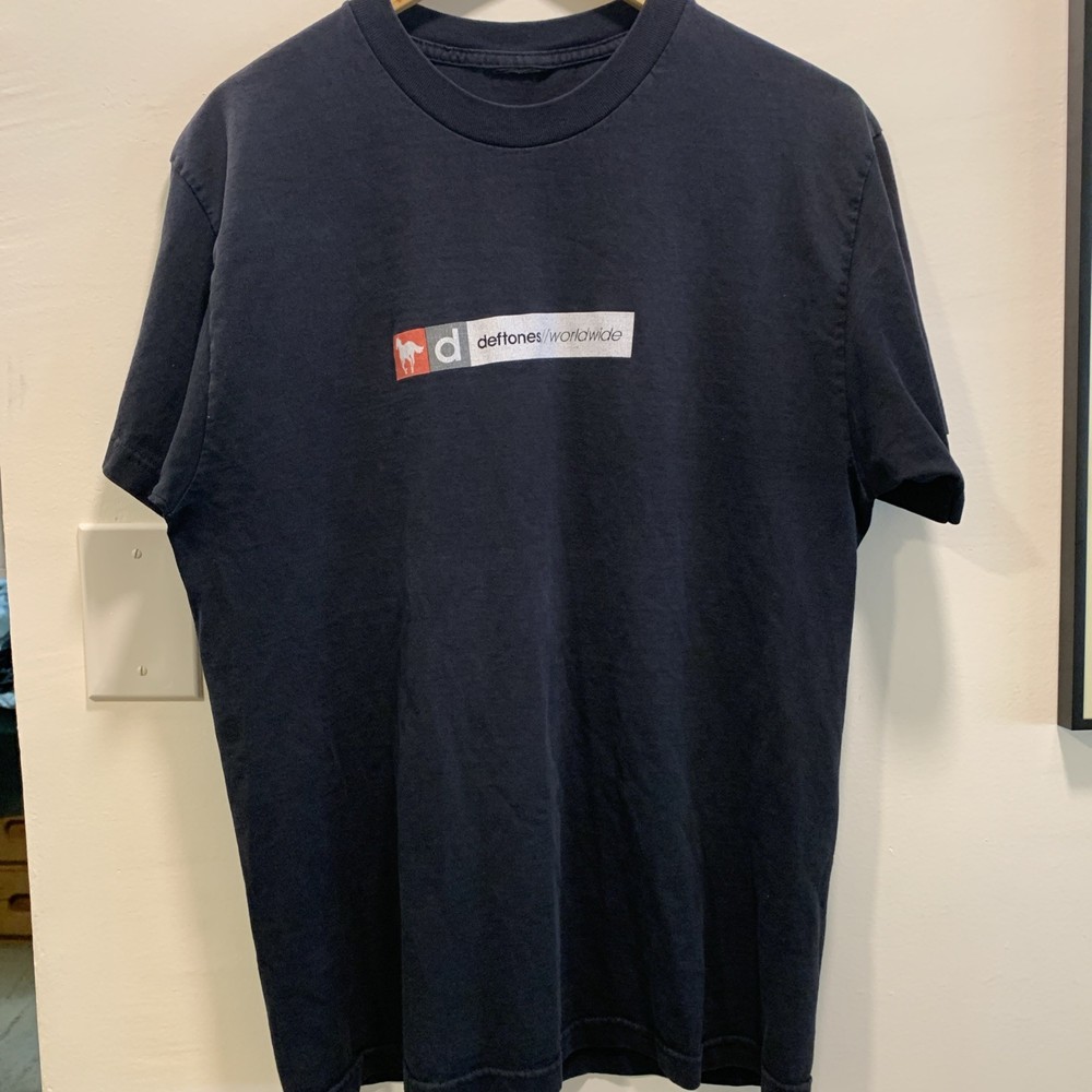Vintage Deftones 2000 White Pony Box Logo Band Tee Rare Fader Cut Tag L 21x29in