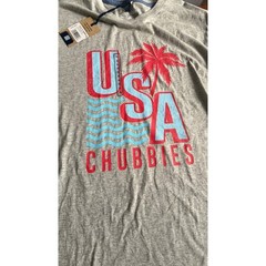 Chubbies USA Palm Tree Graphic T Shirt Gray Men’s XL New With Tags