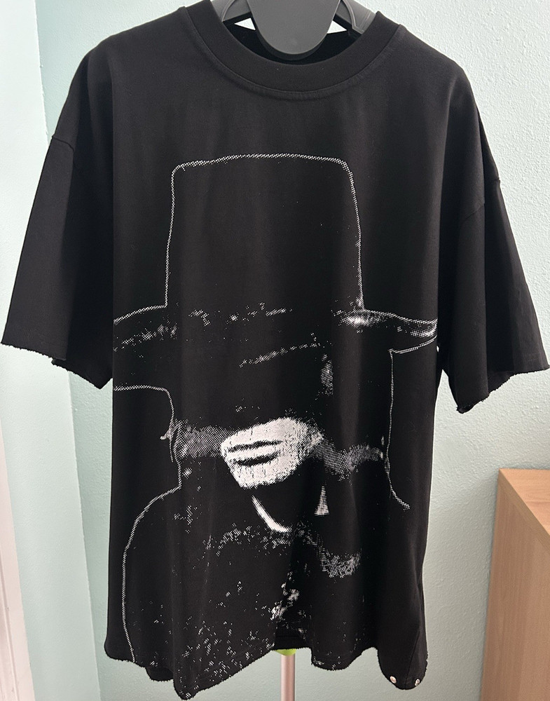 VALABASAS Rodeo Graphic Black Studded Sleeve Men’s T-Shirt Crew Neck M