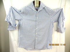 MICHAEL KORS NON IRON 100% Cotton SZ 161/2 (34-35) Men’s White Blue Dress Shirt