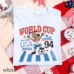 World Cup USA94 Dog Graphic Tee, Patriotic Soccer Lover Shirt, Vintage Football