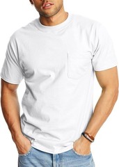 Hanes Men’s Beefy-t Pocket, Heavyweight Cotton Pocket Tee for Men, Full-Cut T-Sh