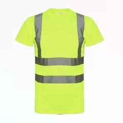 Hi Viz Visibility T Shirt Safety Work High Vis Two Tone Short Sleeve Crew Neck
