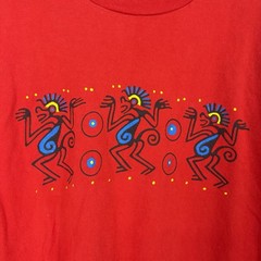 VTG Single Stitch Graphic Tee XL Red Fruit of the Loom T Shirt Southwest Tribal