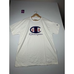Champion USA Mens Graphic T Shirt Large White Short Sleeve Logo Athletic Tee