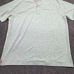 Tommy Bahama Mens XL Henley Shirt Short Sleeve Seafoam Green Heather Recycled