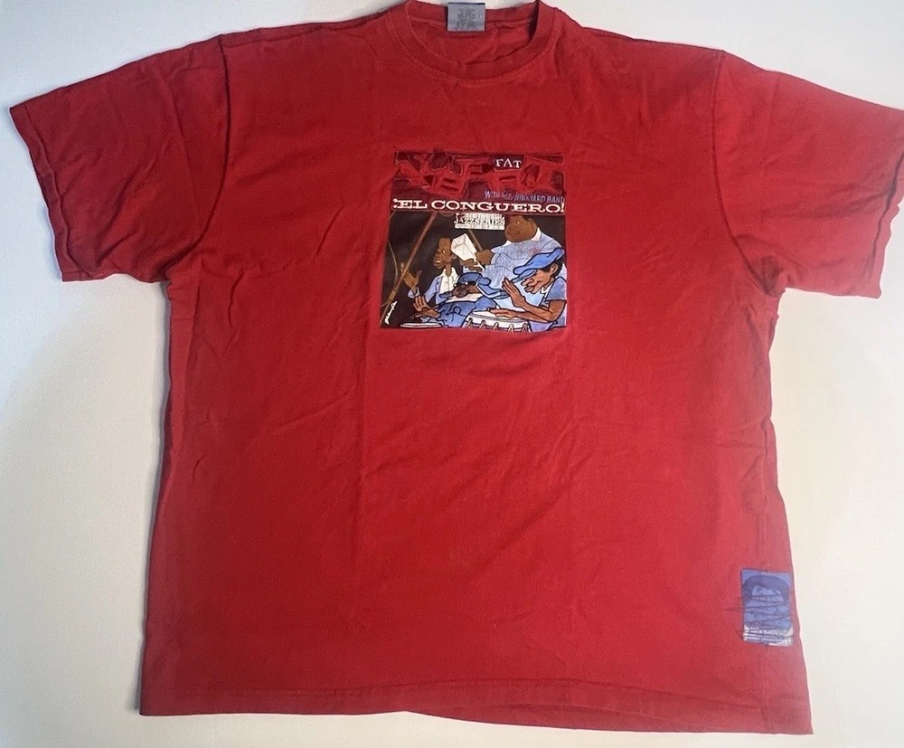 Platinum FUBU Red Fat Albert Shirt Y2K Size XXL 2XL Junkyard Band El Conguero