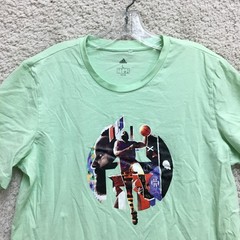 Adidas James Harden Shirt Large Adult Green Basketball Athletic Modern Fit Men L