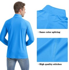 UPF50+ Men’s Sun Protection UV Shirts 1/4 Zip Long Sleeve Performance Golf Tops