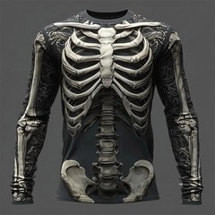 3D Printed Skull Print Men’s T-shirt Autumn Casual Long Sleeved Round Neck…
