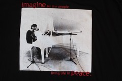 John Lennon Imagine All The People Living Life In Peace Black Shirt XL black