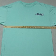 Jeep Surf Celadon Mint Green Surf Beach Front Back Print T-Shirt XXL 100% Cotton