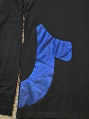 True Religion Black Long-Sleeve T Shirt Mens Small Blue Foil Graphic Logo