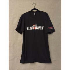 Marvel Studios Black Widow Movie Promo T-Shirt Mens Large Black Hourglass Logo
