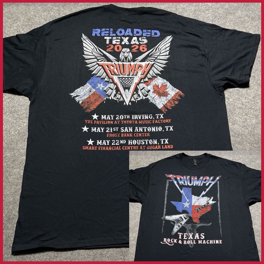 NEW TRIUMPH TEXAS Reloaded 2026 3 Nights Concert Tour Blk Rock N Roll Shirt