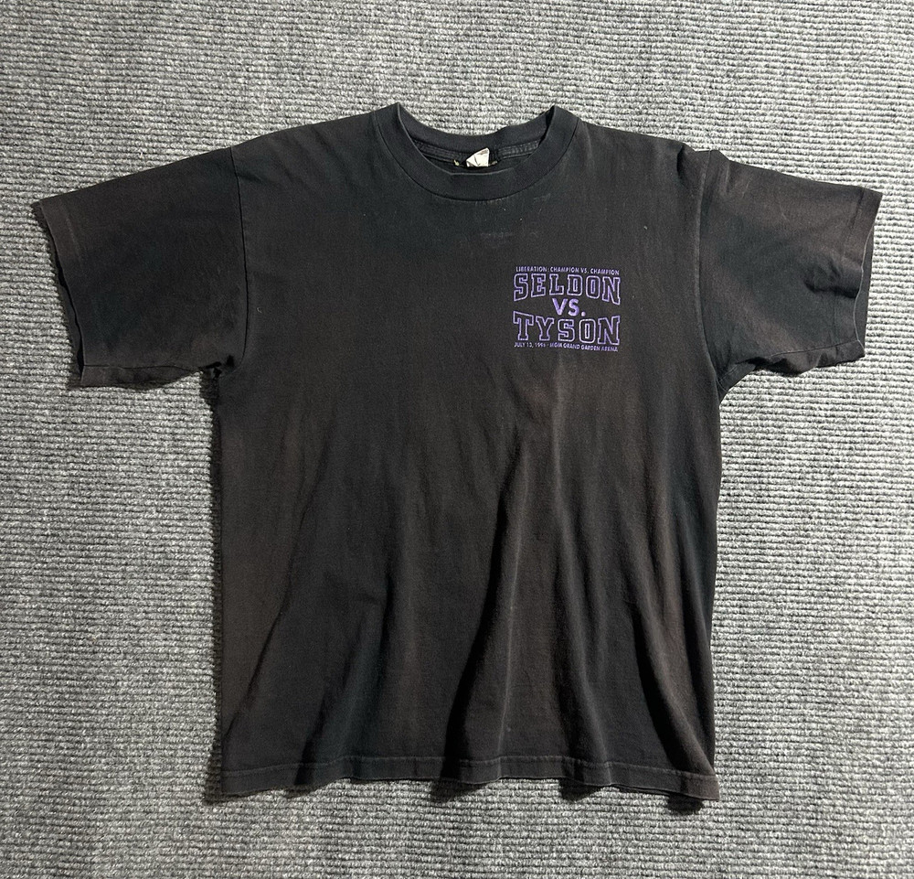 Rare Vintage Mike Tyson vs Bruce Seldon Graphic Tee L