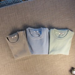 Coofandy Large Waffle Knit Lot of 3 t-shirts Green, Blue, Grey Viscose/Poly