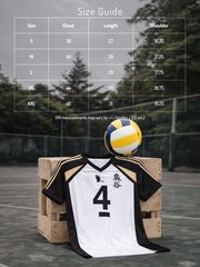 Unisex Haikyuu Anime Jersey for Men and Women, Bokuto #4 Printed Anime Jersey