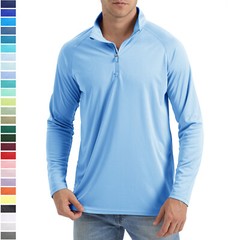 Men’s UPF 50+ T-Shirt 1/4 Zip Up Sun Block UV Protection Outdoor Fishing Shirts