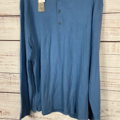JACHS New York ribbed half Button Long sleeve size 2Xl blue popover shirt