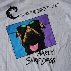 Vintage Wave Riding Vehicles Shirt Mens XL Surf Dog Graphic Long Sleeve USA 90s