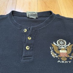 US Army Waffle Knit Thermal Henley Large Black By Brothers In Arms Outfitters