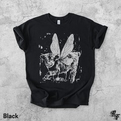 Fairy Highland Cow Insect Wings Farm Animal Comfort Tee