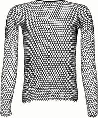 Fishnet Mesh Long Sleeve Top Unisex Rave Punk Gothic Festival Shirt Streetwear