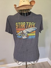 Star Trek Distressed Vintage Look T-Shirt L Gray