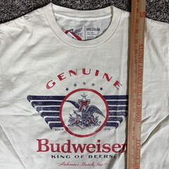 Budweiser King Of Beers T Shirt Mens White Brew City Graphic Print NWT