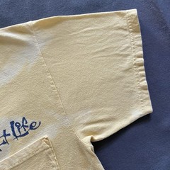 Salt Life T Shirt Mens Medium Yellow Bleach Acid Wash Fishing Sailor’s Delight