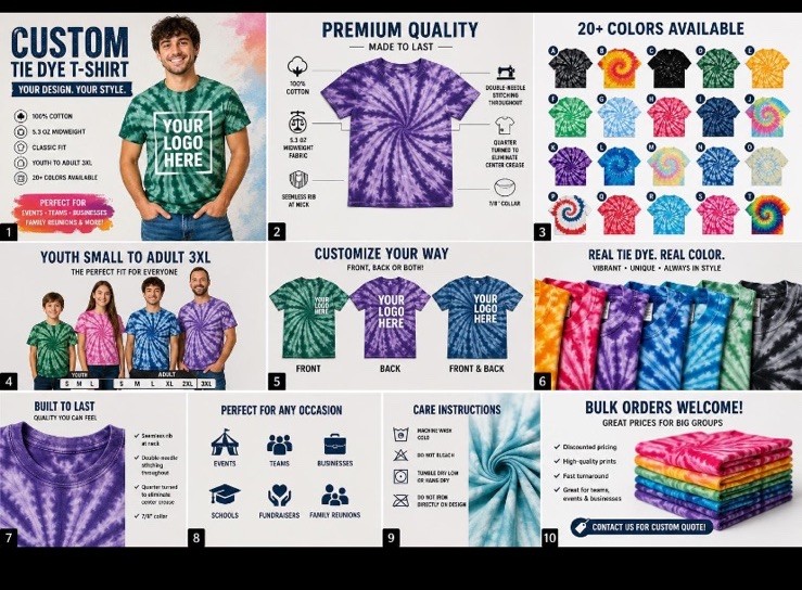 Custom Tie Dye| Personalized shirts | S- 3XL | “Made to order “12