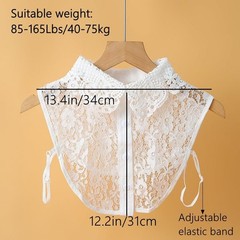 BEoneBEwin Fake Collar Detachable Dickey Collar, White Lace Collars Half Shir…