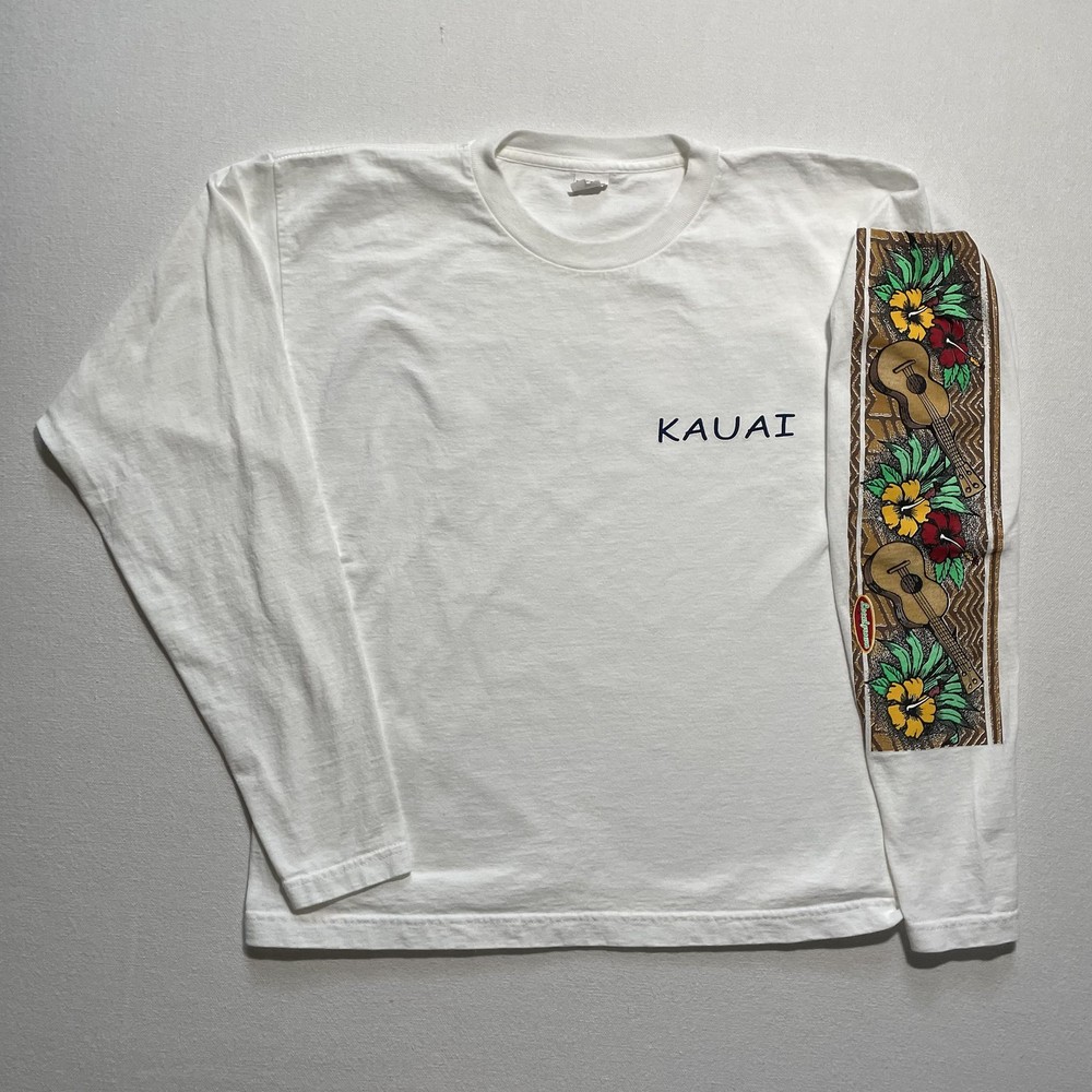 Vintager Hawaii Kauai Shirt Mens Medium Long Sleeve Hit Souvenir Made USA 90s