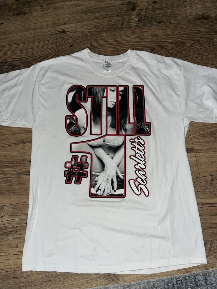 Still Number 1 (Scarlette’s) white large T Shirt Strip Club Miami
