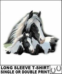 BEAUTIFUL WILD AMERICAN PAINT QUARTER HORSE COLT LONG SLEEVE T-SHIRT AB353