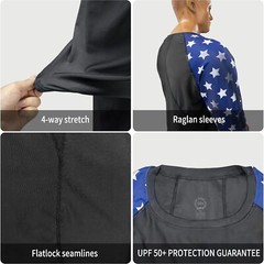 American Flag Rash Guard �C Men’s UPF 50+ Sun Protection Long Sleeve Shirt