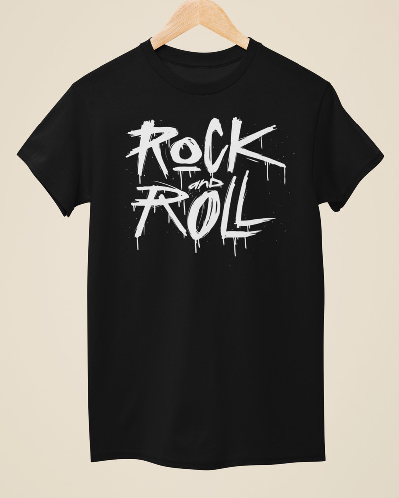 Rock & Roll – Tattoo Inspired Unisex Black T-Shirt
