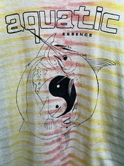 Aquatic Essence Tie Dye T-Shirt Shark Sword Fish Ying Yang Size Large