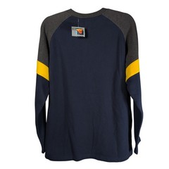 VTG 90s/Y2K NWT Guess Jeans Blue Yellow Long Sleeve Fleece Shirt Pullover XL