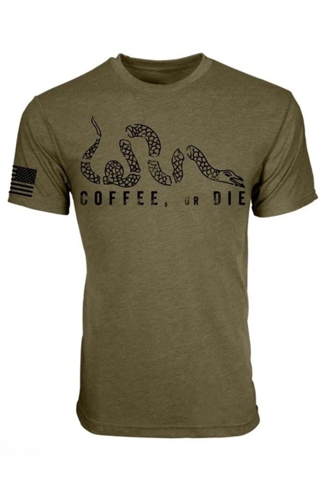 Black Rifle Coffee Company Coffee or Die T-Shirt Snake Military Green Size M