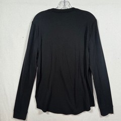 DKNY Men Black Long Sleeve Ribbed Soft Henley Shirt Size Small NWT MSRP $59.50