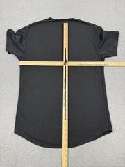 BYLT Drop Cut LUX Shirt Mens Large Black Short Sleeve Curved Hem Tagless Tee