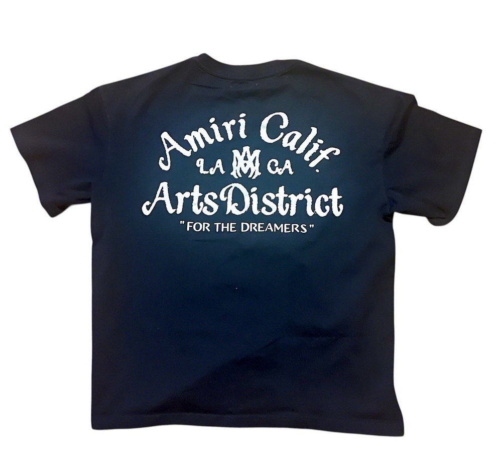 AMIRI Arts District Black T-Shirt Men’s Size XL Logo Front & Back Graphic