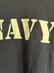 United States Navy T and ironically the color is navy with white lettering. XXL
