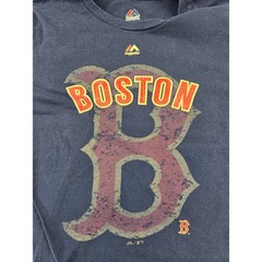 Majestic Boston Red Sox Navy Blue World Series Ticket Graphic T-Shirt Mens M